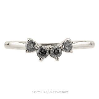 Ursa Wedding Ring, 4 Salt and Pepper Diamond, Round Band