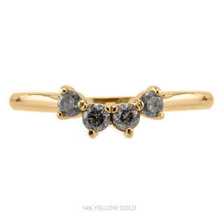 Ursa Wedding Ring, 4 Salt and Pepper Diamond, Round Band