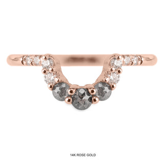 Gwen Wedding Ring, 11 Salt and Pepper and White Diamond