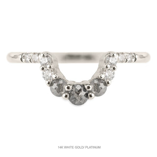 Gwen Wedding Ring, 11 Salt and Pepper and White Diamond
