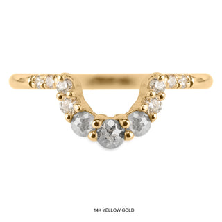 Gwen Wedding Ring, 11 Salt and Pepper and White Diamond
