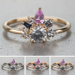 1.28 Carat Sapphire Confetti Setting Engagement Ring