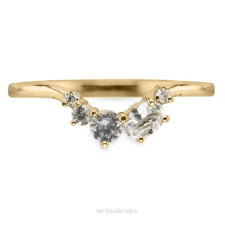 Sammy Wedding Ring, 5 White Sapphire, Loaf Band