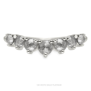 Evelyn Wedding Ring, 7 Rose Cut Salt and Pepper Diamond