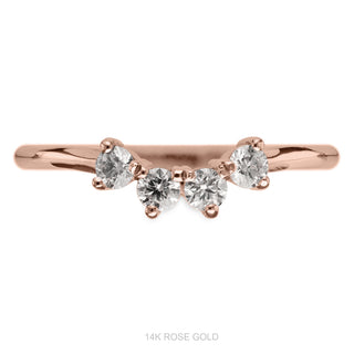 Ursa Wedding Ring, 4 Diamond, Round Band