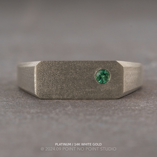 Emerald Men's Signet Style Wedding Ring, Matte