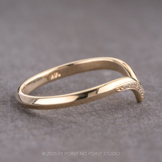 White Diamond Mackenzie Wedding Band, 14K Yellow Gold