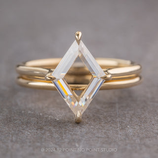 1.50 Carat Lozenge Moissanite Engagement Ring, Lark Setting, 14k Yellow Gold