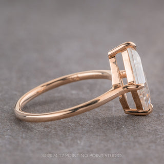 1.50 Carat Lozenge Moissanite Engagement Ring, Lark Setting, 14k Rose Gold