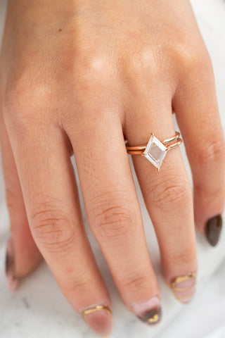 lozenge moissanite ring