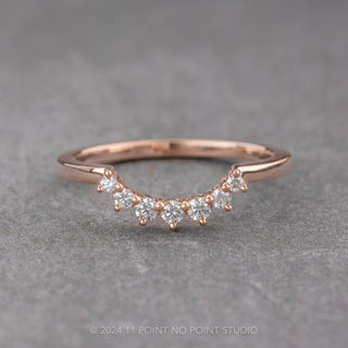 7 White Diamond Constellation Wedding Band, 14k Rose Gold