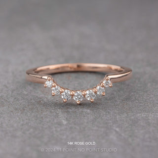 Caterina Wedding Band, 7 Diamond, Loaf Band