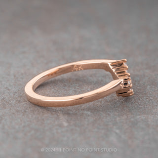 7 White Diamond Constellation Wedding Band, 14k Rose Gold