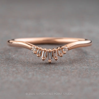 Petite Wren Diamond Wedding Band, 14k Rose Gold