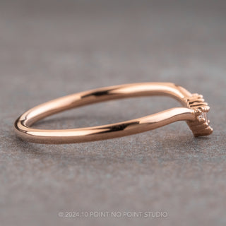 Petite Wren Diamond Wedding Band, 14k Rose Gold