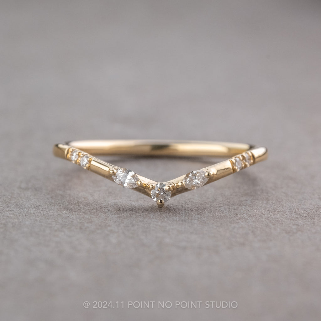 Penny Wedding Ring, 7 Diamond, Point No Point Studio