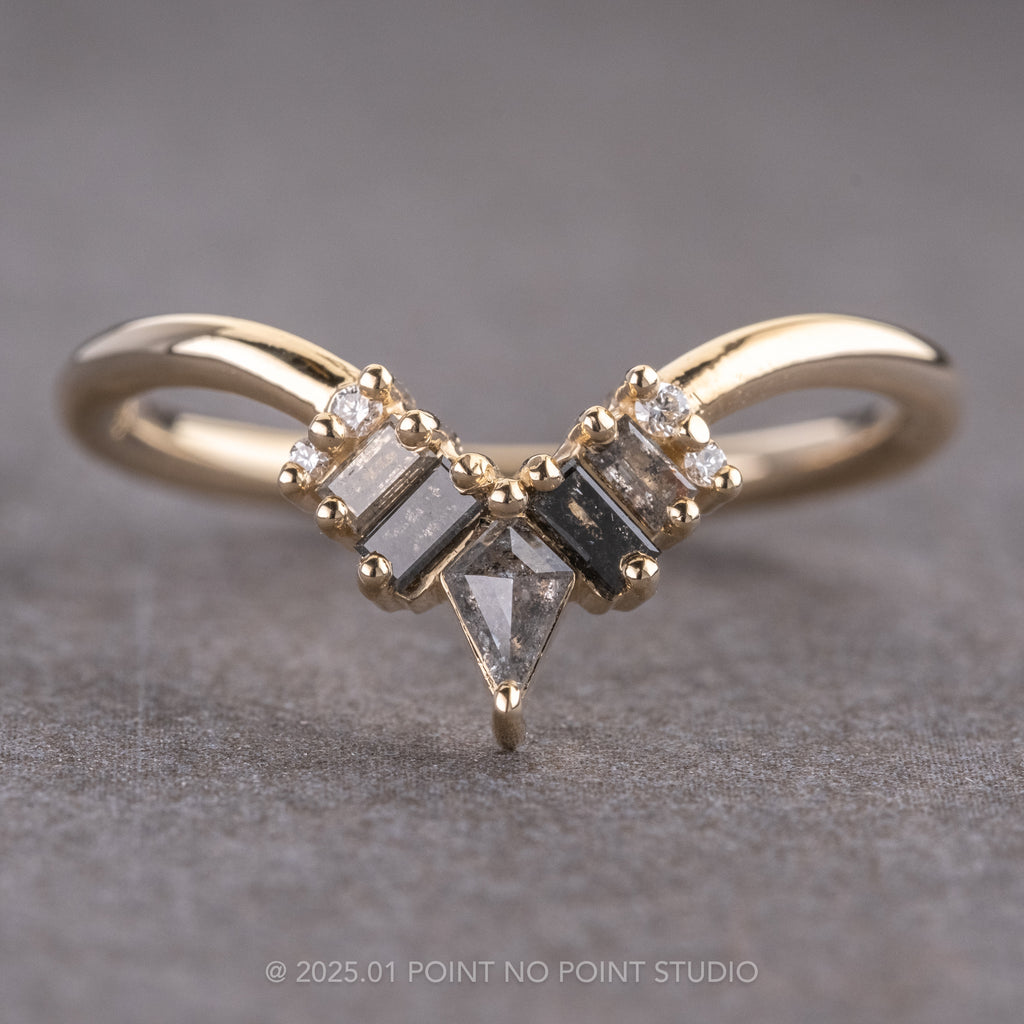 Salt and Pepper Diamond Wedding Band, Point No Point Studio