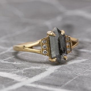 1.03 Carat Black Salt and Pepper Hexagon Diamond Engagement Ring, Koko Setting