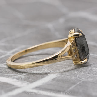 1.03 Carat Black Salt and Pepper Hexagon Diamond Engagement Ring, Koko Setting
