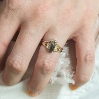 1.03 Carat Black Salt and Pepper Hexagon Diamond Engagement Ring, Koko Setting