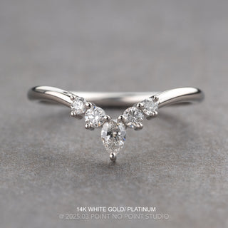 Cassie Wedding Ring Setting, 5 Diamond, Round Band