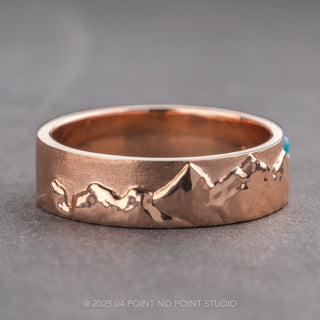 Custom Turquoise and Mountain Men's Wedding Band