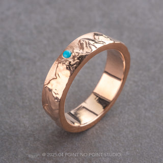Custom Turquoise and Mountain Men's Wedding Band