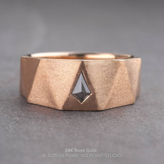 Tapered Triforce Kite Diamond Men's Wedding Band, Comfort Fit men's wedding band, Point No Point Studio. Eco-friendly, Recycled Metals, Conflict Free.