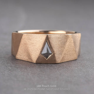 Tapered Triforce Kite Diamond Men's Wedding Band, Comfort Fit men's wedding band, Point No Point Studio. Eco-friendly, Recycled Metals, Conflict Free.