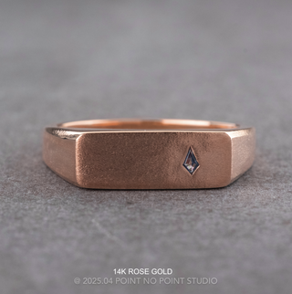 Blue Kite Sapphire Men's Signet Style Wedding Ring, Matte