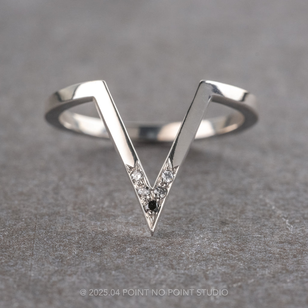 5 Ombre Diamond Victoria Wedding Band, 14k White Gold – Point No Point ...