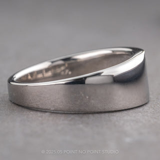 Black Diamond Mens Waved Signet Ring, Platinum