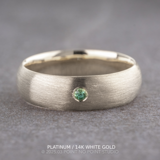 Emerald Men's Wedding Ring, Comfort Fit