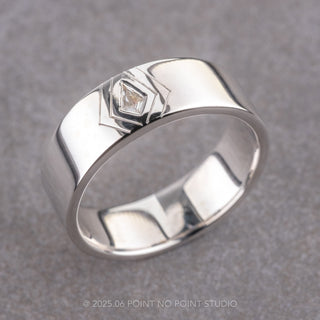 White Kite Sapphire Mens Wedding Band, Platinum