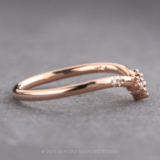 Round Diamond Wedding Band, Fern Setting, 14K Rose Gold
