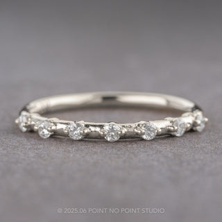 White Diamond Wedding Band, Nova Setting, 14k White Gold