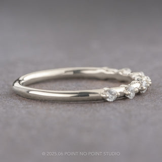 White Diamond Wedding Band, Nova Setting, 14k White Gold