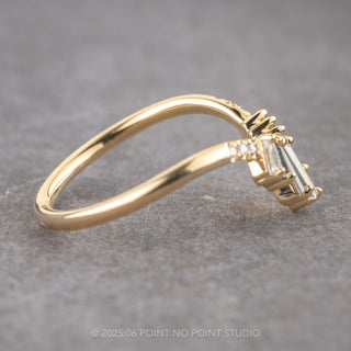 Ombre Baguette Diamond Wedding Band, Extra Diamond Chenoa Setting, 14K Yellow Gold