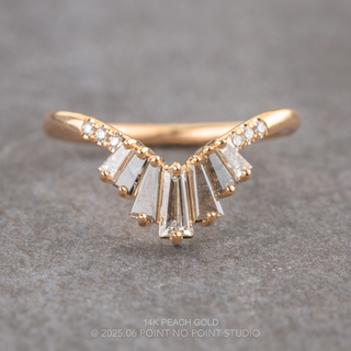Wilder Wedding Ring, 13 Ombre Diamond, V Contour women's wedding band, Point No Point Studio. Eco-friendly, Recycled Metals, Conflict Free.