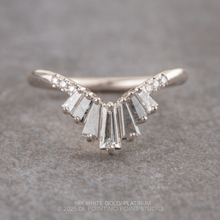 Wilder Wedding Ring, 13 Ombre Diamond, V Contour women's wedding band, Point No Point Studio. Eco-friendly, Recycled Metals, Conflict Free.