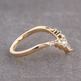 White Rose Cut Diamond Wedding Ring, Florence Setting, 14K Yellow Gold