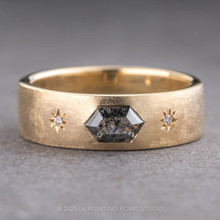 Custom Hexagon and Star Set Diamond Men's Wedding Band
