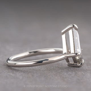 1.35 Carat Canadian Salt and Pepper Kite Diamond Engagement Ring, Basket Jane Setting, Platinum