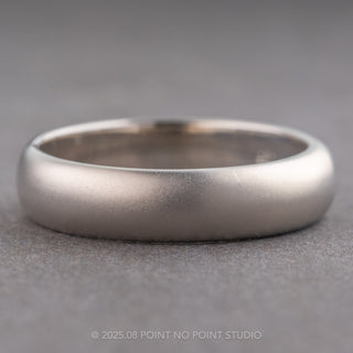 Salt and Pepper Baguette Diamond Mens Sandblast Wedding Band, Platinum