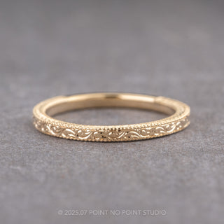 Vintage Classic Wedding Band, 14k Yellow Gold