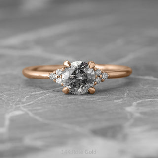 1 Carat Salt and Pepper Diamond Engagement Ring, Quinn Setting