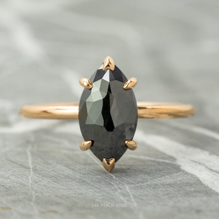 1.60 Carat Black Marquise Diamond Engagement Ring, Charlize Setting