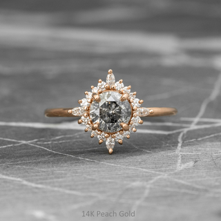 1.11 Carat Salt and Pepper Diamond Engagement Ring, Cosette Setting