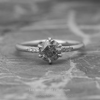 1.12 Carat Salt and Pepper Diamond Engagement Ring, Madeline Setting
