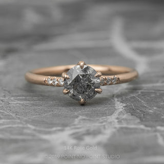 1.12 Carat Salt and Pepper Diamond Engagement Ring, Madeline Setting